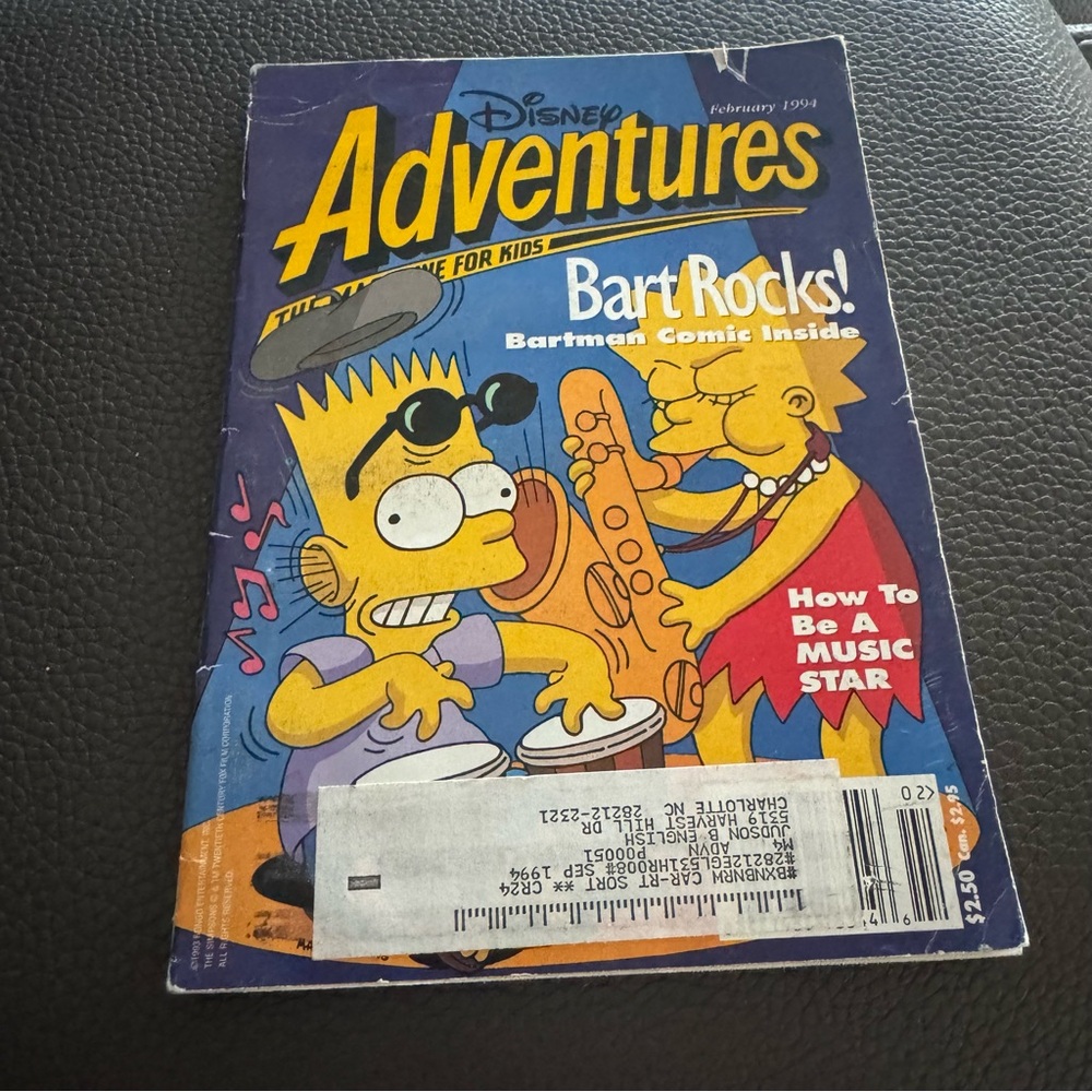 Disney Adventures‎ Magazine February 1994 Simpsons Lisa Bart Comic Vintage